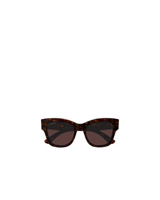 Gucci White Eyewear Butterfly Frame Sunglasses