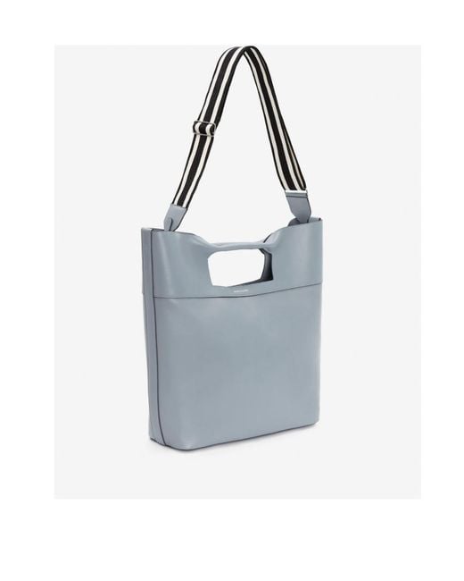 McQueen Gray Logo Printed Bow-Detailed Tote Bag for men