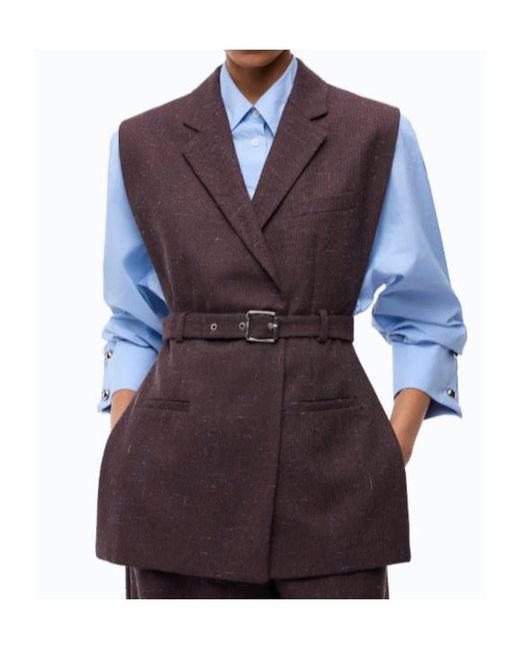 Pinko Purple Belted Sleeveless Jacket