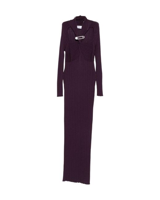 GIUSEPPE DI MORABITO Purple Safety-Pin Detail Maxi Dress