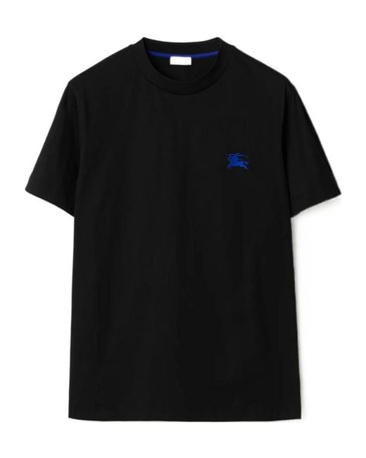 Burberry Black Edk Embroidered Crewneck T-Shirt for men
