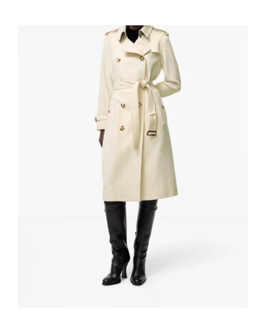 Burberry Natural Long Cashmere Kensington Trench Coat