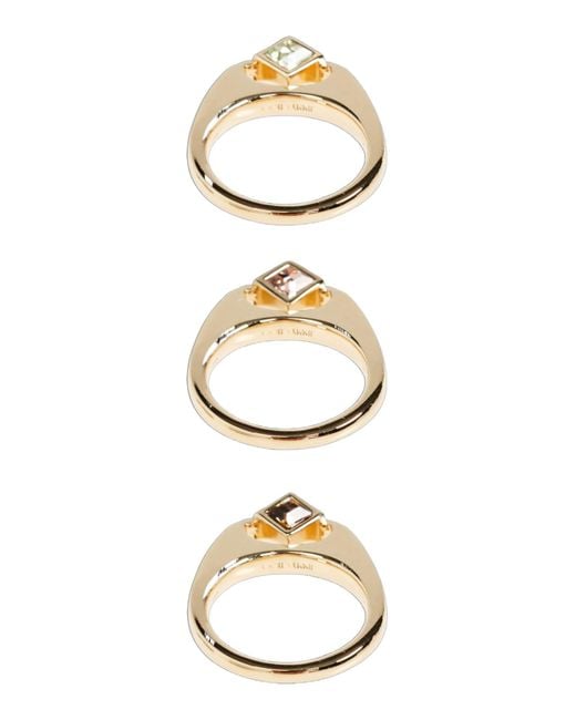 Jimmy Choo White Cube Triple Ring Set