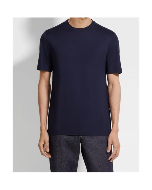 Zegna Blue Short-Sleeved T-Shirt for men