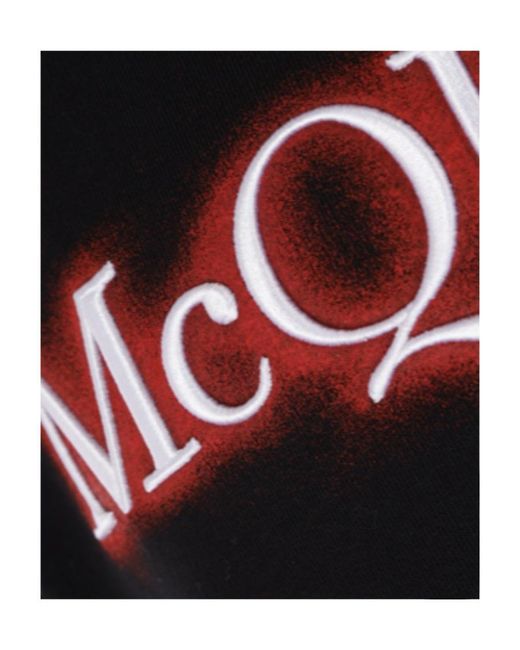 McQueen Black Logo Printed Crewneck Sweatshirt for men