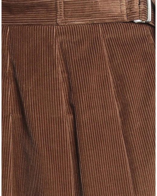 Weekend by Maxmara Brown Solid Color Corduroy Pleated Skirt