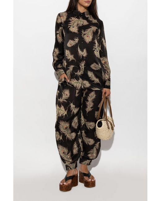 Zimmermann Black Patterned Casual Trousers