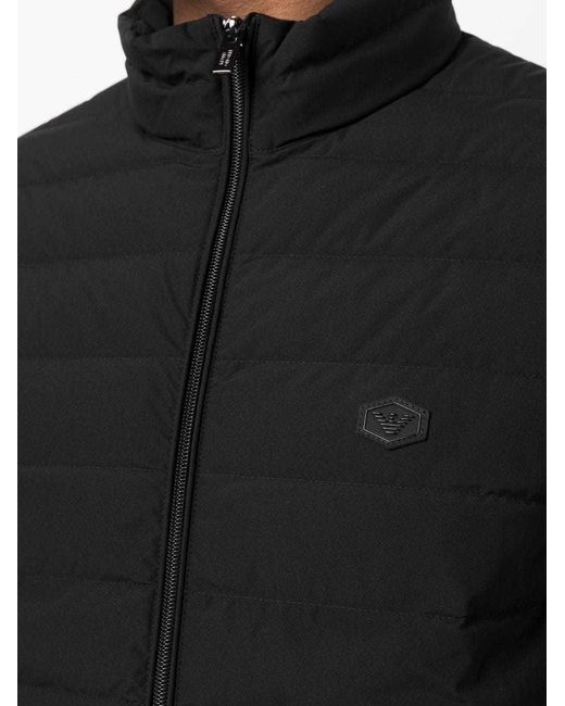Emporio Armani Black High-Neck Padded Jacket for men