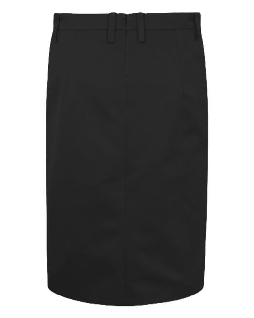 N°21 Black Midi Zip-Front Pencil Skirt