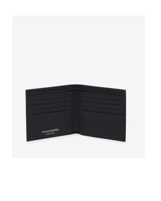 McQueen Black Abstract Print Bi-Fold Wallet for men