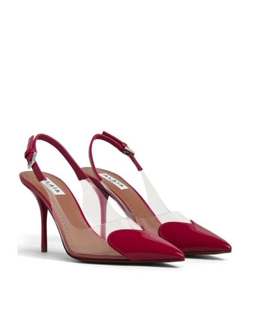 Alaïa Pink Heart-Toe Slingback Pumps