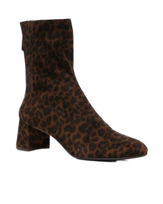 Aquazzura Brown Saint Honore Leopard-Print Ankle Boots