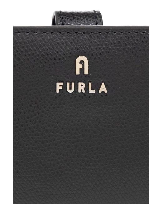 Furla Black Logo Lettering Compact Wallet