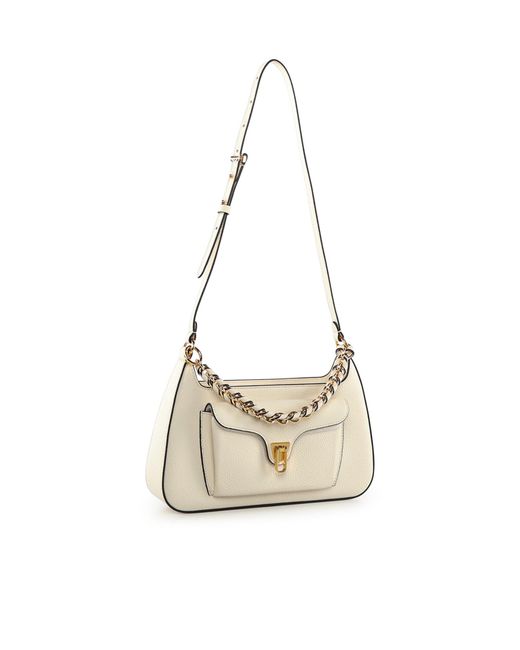 Coccinelle White Beat Generation Medium Leather Bag<Br