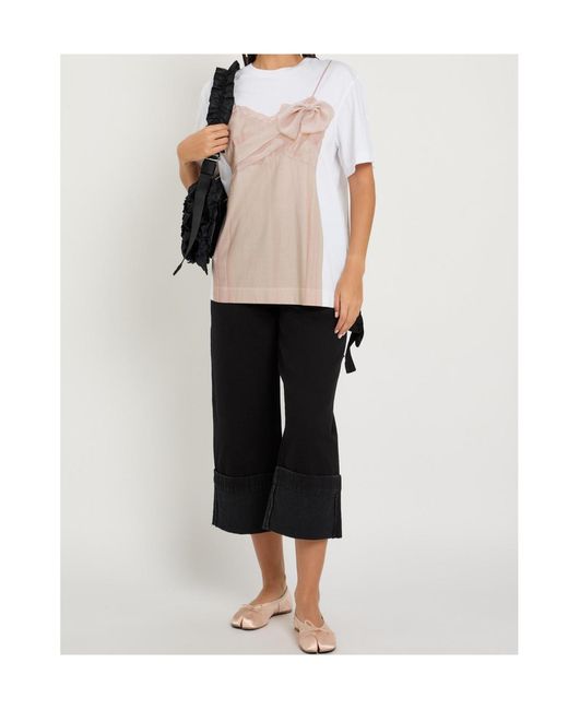 Simone Rocha Black Turn-Up Straight-Leg Cropped Jeans