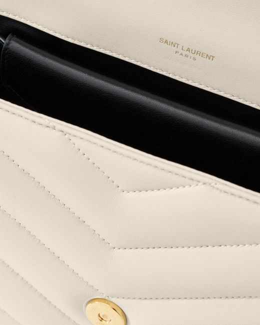 Saint Laurent White Loulou Medium Shoulder Bag