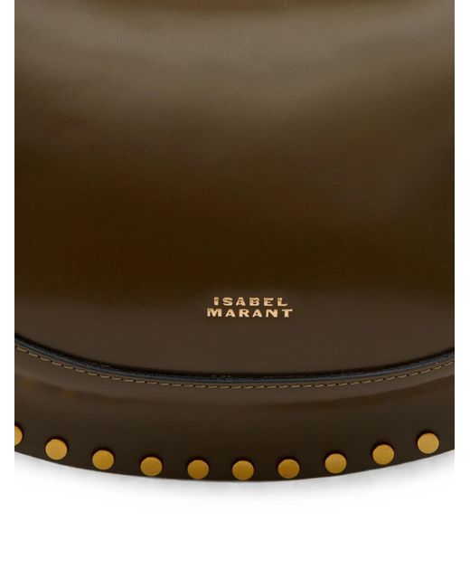 Isabel Marant Brown Oskan Moon Studded Shoulder Bag