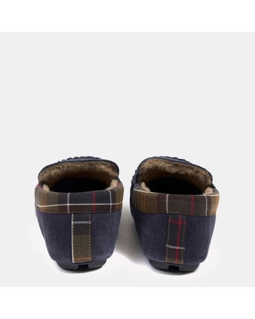 Barbour Blue Plaid Slippers for men