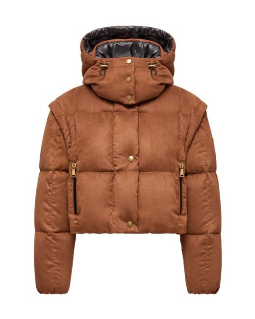 Moncler Brown Paterne 2-In- Hooded Short Padded Jacket