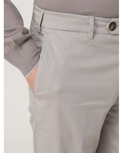 Brunello Cucinelli Gray Italian-Fit Gabardine Trousers for men
