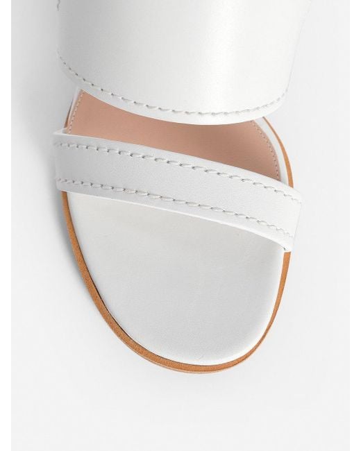 McQueen White No.13 Wedge Mules
