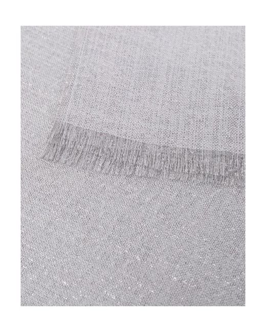 Brunello Cucinelli White Fringed-Edge Scarf
