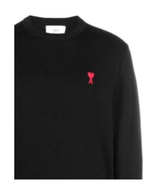 AMI Black Logo Sweater for men