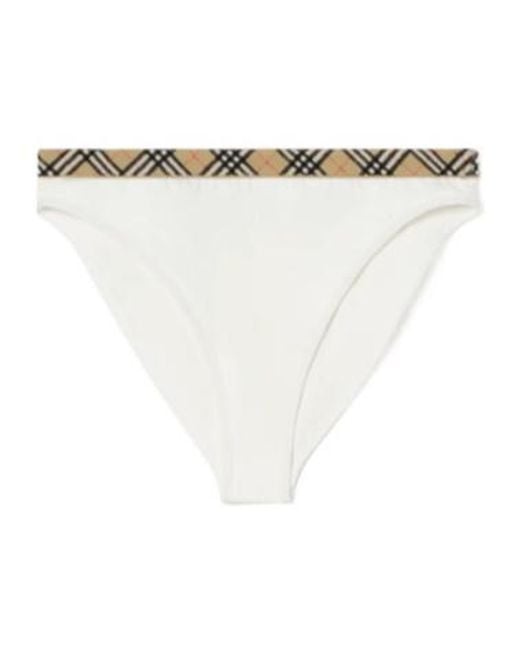 Burberry White Check Trim Bikini Briefs