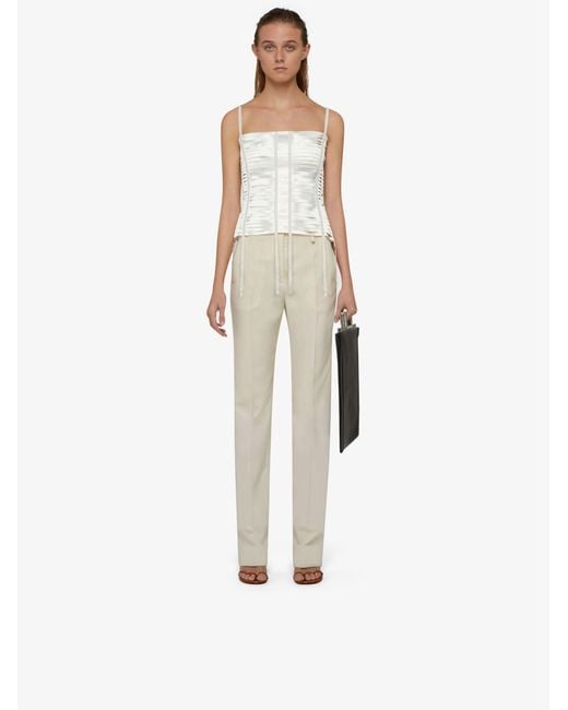 Givenchy White High-Waisted Slim-Fit Trousers