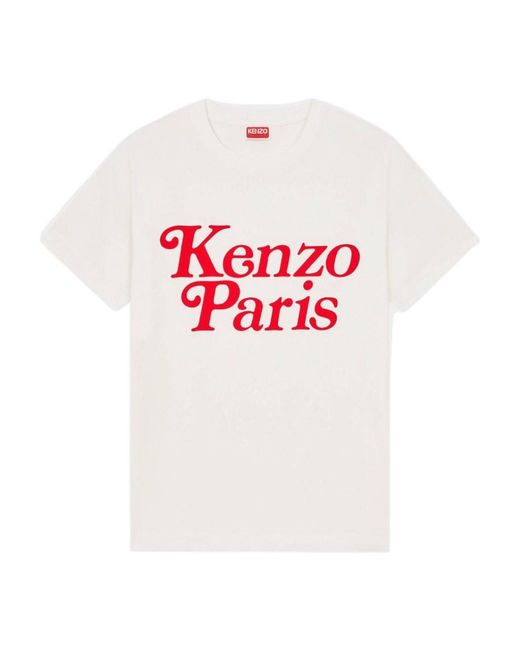 KENZO White Logo Printed Crewneck T-Shirt