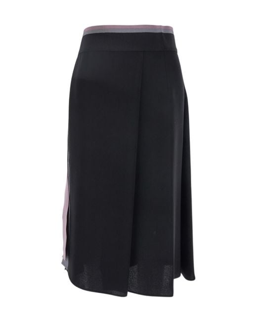 Fendi Blue Asymmetric Skirt With Draped Details And Long Waist Ribbon