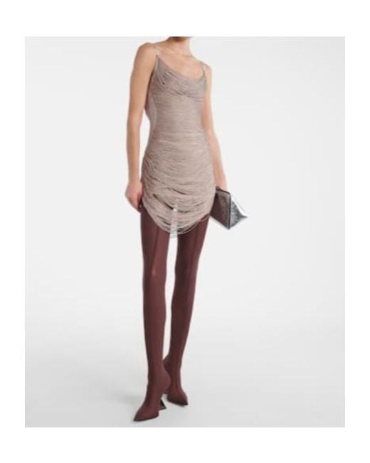 The Attico Brown Fringed Minidress
