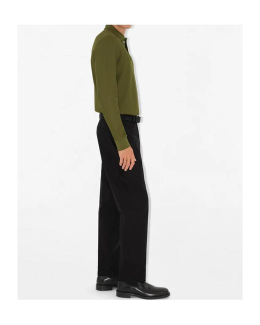 Burberry Green Long-Sleeve Cotton Polo Shirt for men
