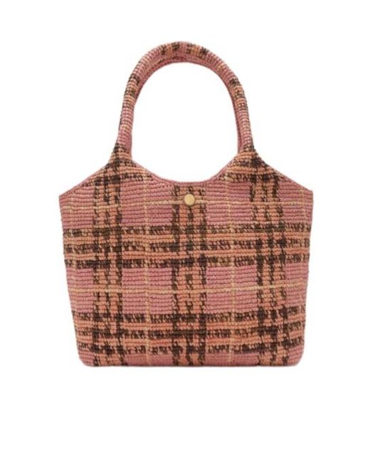 Burberry Brown Margate Small Check Tote Bag
