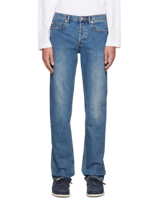 A.P.C. Blue Mid-Waist Washed Effect Jeans for men