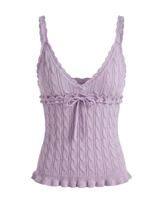 Gucci Purple Braided Cotton Blend Top