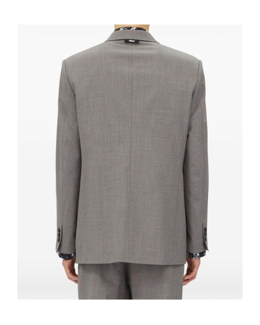 MSGM Gray Double Breasted Tailored Blazer for men