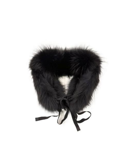 Max Mara Black Solid Color Fur Collar