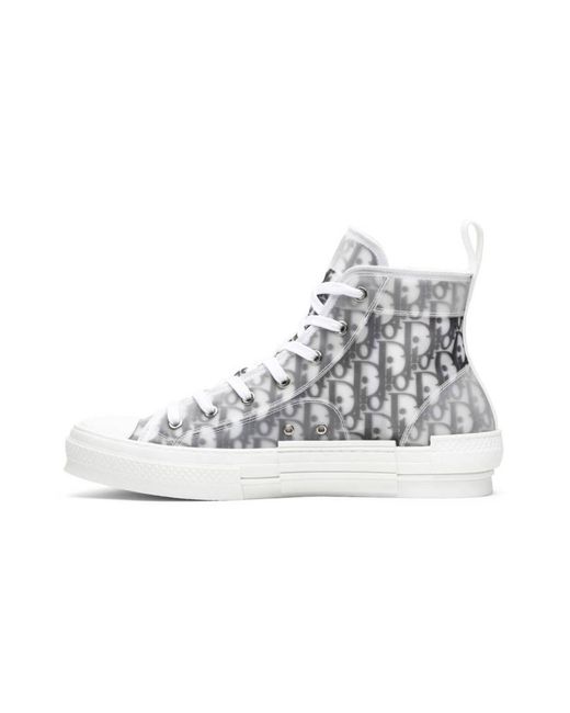 Dior White Homme B23 Oblique High-Top Sneakers for men