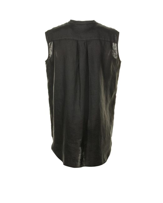 Aspesi Black Buttoned-Up Sleeveless Top