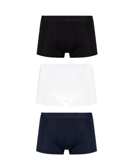 Paul Smith Black Logo-Waistband Briefs (Pack Of Three) for men