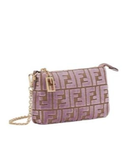 Fendi Baguette Zipped Pouch Crossbody Bag in Pink | Lyst