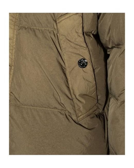Stone Island Green Long-Sleeved Down Jacket for men