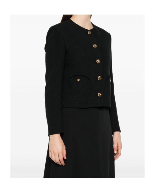 Blazé Milano Black Tweed Button-Fastening Jacket