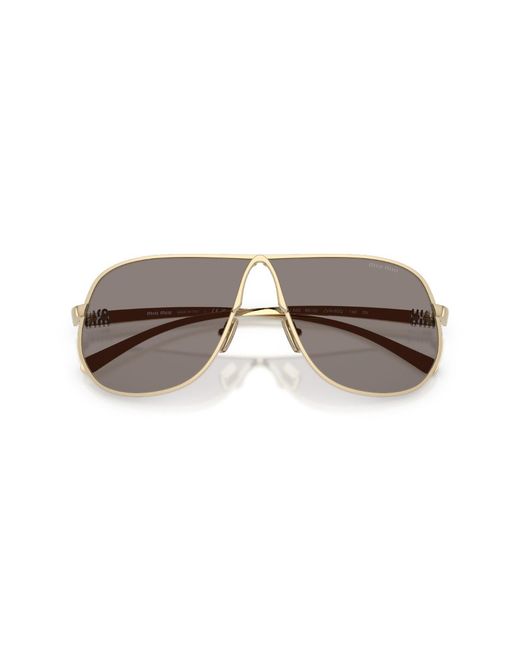 Miu Miu Metallic Eyewear Pilot Frame Full Rim Sunglasses