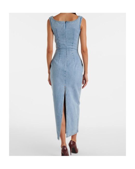 Magda Butrym Blue Denim Midi Dress