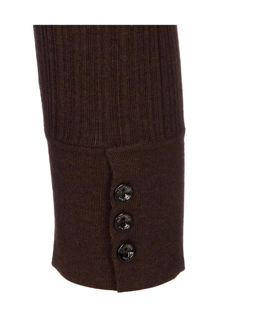 Agnona Brown Collared Knit Sweater