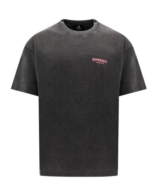 Represent Black Owners Club Logo-Printed Crewneck T-Shirt for men
