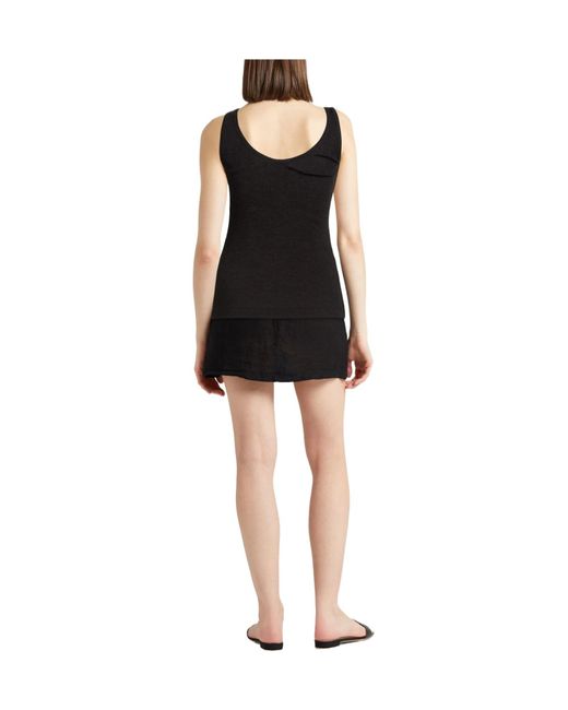 Brunello Cucinelli Black Wool Knit Sleeveless V-Neck Vest