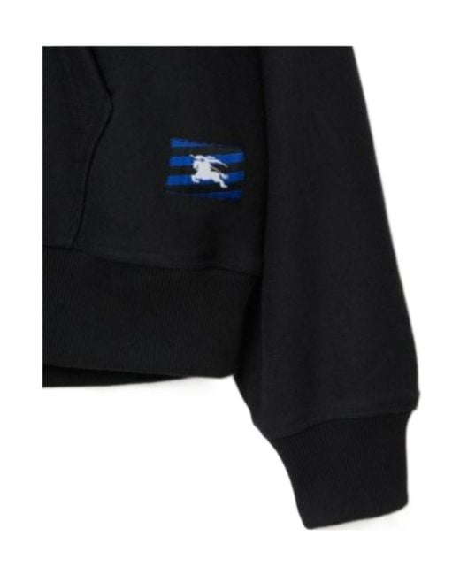 Burberry Black Kangaroo-Pouched Drawstring Hoodie for men